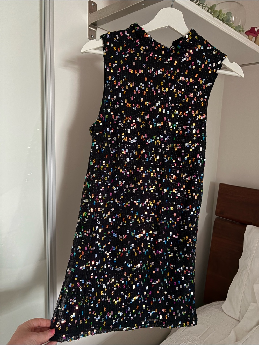 Never Fully Dressed Black Multicolor Sequin Mini Dress